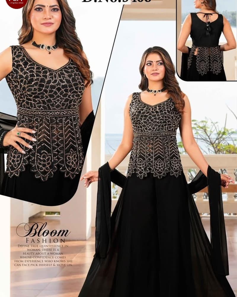 3408 Tiered Anarkali Kurta Set — Full Silhouette