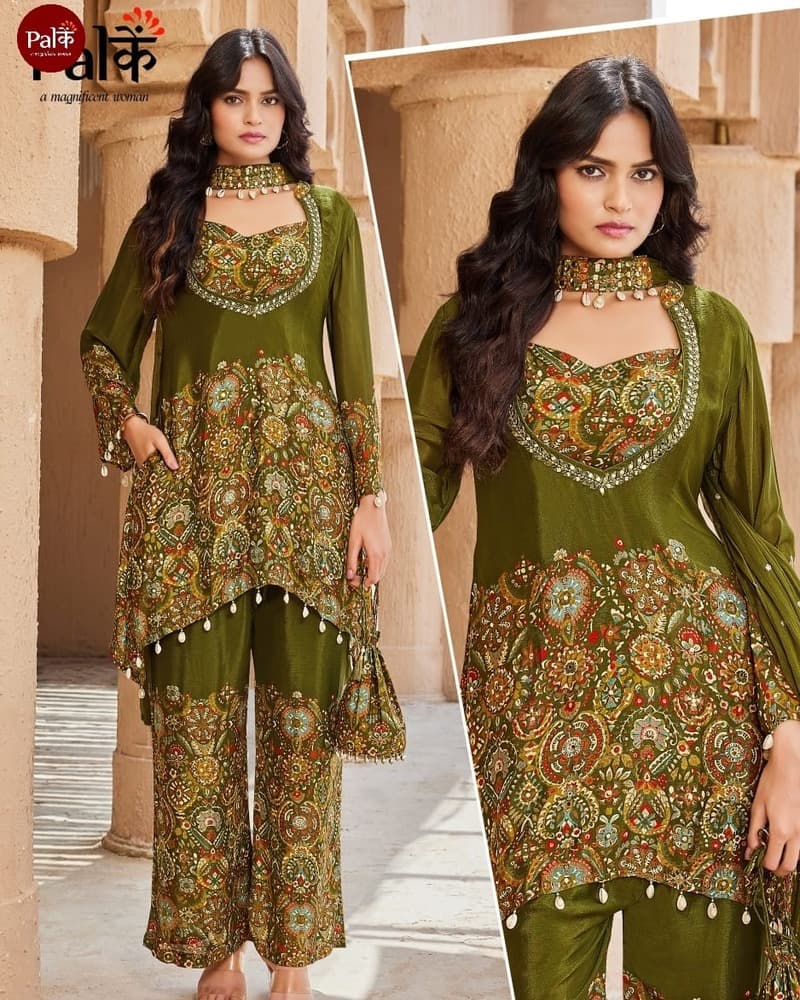 Print Bustier Green Fusion Ensemble — Full Silhouette
