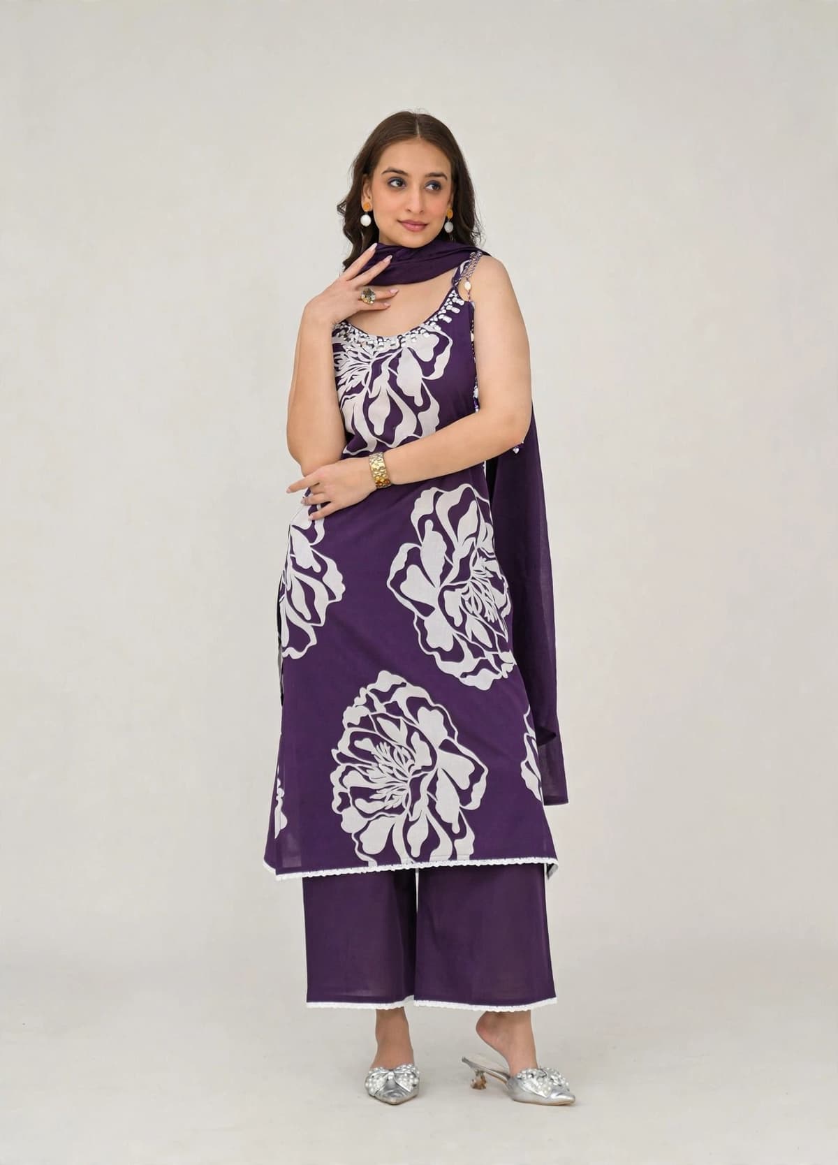 DES-17269 Purple Suit Set — Full Silhouette