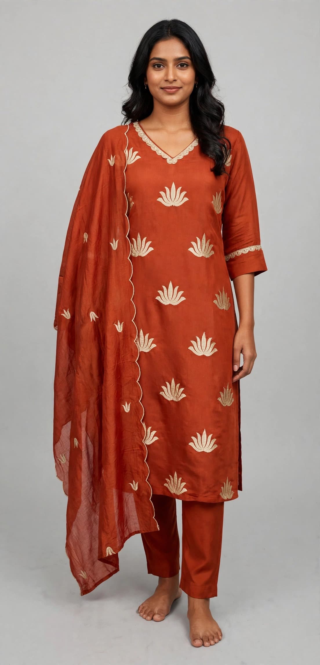 DES-17932 Rust Suit Set — Full Silhouette