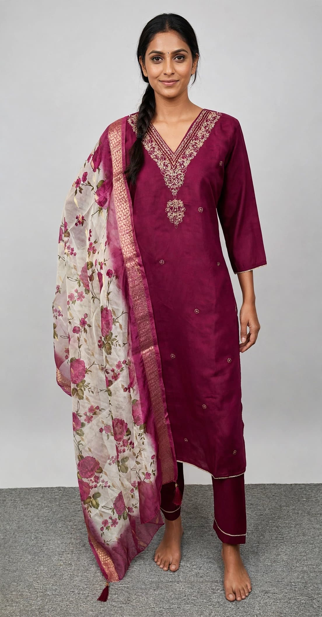 DES-18521 Dark-Rani Suit Set — Full Silhouette